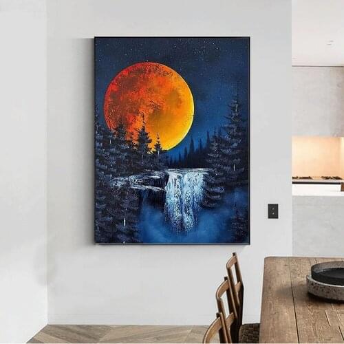 5D DIY Diamond Painting Full Moon Beginner Diamond Inlaid Embroidery Mosaic Home Decoration Painting Can Be Customized