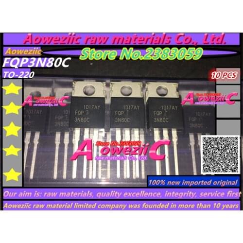 Aoweziic 100% new imported original FQP3N80C FQP3N80 TO-220 Power field effect 3A 800V