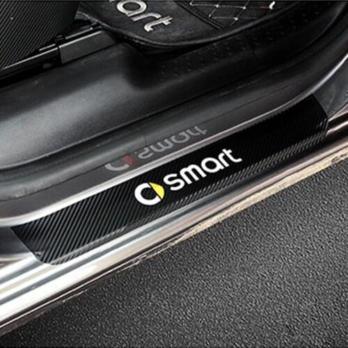 Car door pedal decoration sticker Threshold protection Modification accessories for new smart fortwo 453forfour logo car styling