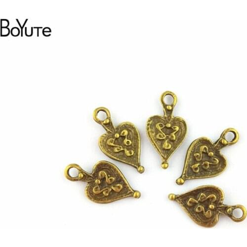 BoYuTe (100 Pieces/Lot) 20*11MM Vintage Zinc Alloy Materials Antique Bronze Plated Love Pendant Jewelry Making Accessories