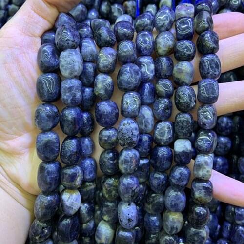 Natural Blue Lolite Beads 15'' Freeform Irregular DIY Loose Stone Beads For Jewelry Making Beads Bracelet For Women Necklace