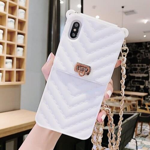 Luxurious Portable with Metal Lanyard Phone Case for IPhone 12 Mini 12 Pro Max 11 Pro X XR XS Max Cover for Iphone 7 8 Plus SE2