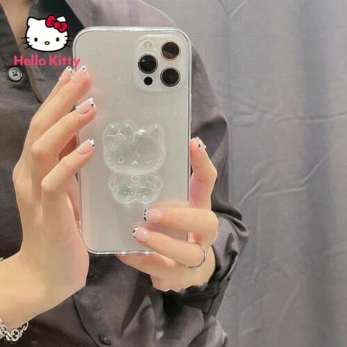 Hello Kitty mobile phone case for iPhone 7/8P/X/XR/XS/XSMAX/11/12Pro/12mini Phone cute cartoon transparent mosCase Cover