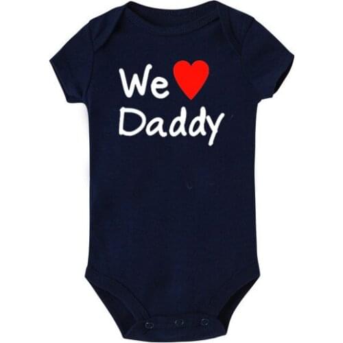 Baby Rompers Cotton Summer Baby Clothes Romper Infant Newborn Baby Boy Girl Clothes We Love Dad Baby Print Jumpsuit 0-24M