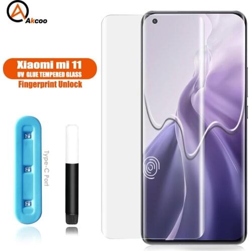 For Xiaomi 11 Screen Protector UV Glass Film Full Screen Glue for Xiaomi MI 11 Tempered Glass film
