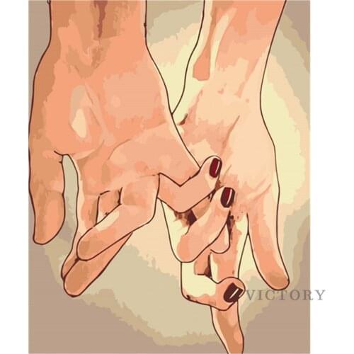 Pictures Love Hands Landscape Diamond Painting Handpainted Kits Drawing Coloring Oil Painting Cross Stitch Home Decoration