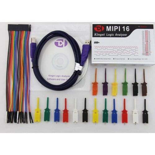 Kingst MIPI16 USB Logic Analyzer 500M max sample rate,16Channels,10B samples , MIPI DSI LP protocol analysis,English software
