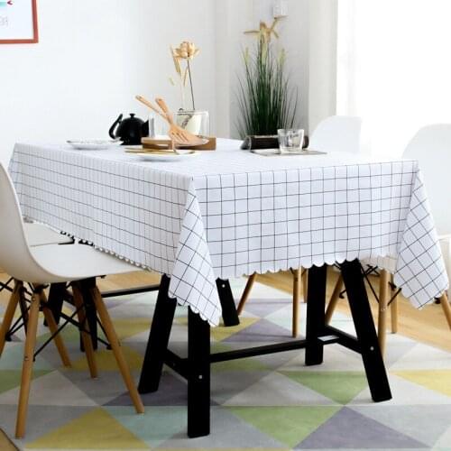 Plaid PVC Decorative Table Cloth Rectangular Waterproof Oilproof Table Cover Wedding Dining Tea Coffee Tablecloth