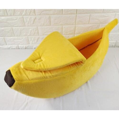 Banana Shape Pet Dog Cat Bed Mat House Durable Kennel Doggy Puppy Kitten Cushion Basket Warm Portable Dog Cat Supplies