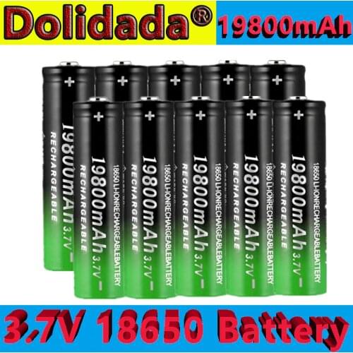 New 18650 Li-Ion battery 19800mah rechargeable battery 3.7V for LED flashlight flashlight or electronic devices batteria