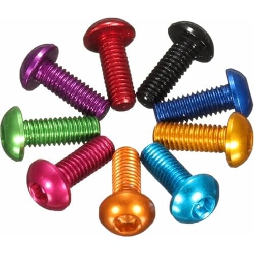 M3AH5 10Pcs M3×6mm Hex Socket Screws Round Head Cap Screws 7075 Aluminum Alloy