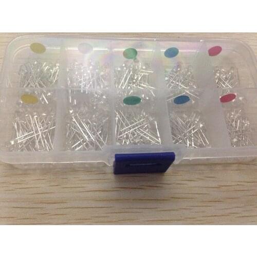 3MM transparent shell white / red / blue / yellow / green each 40, a total of 200 water clear