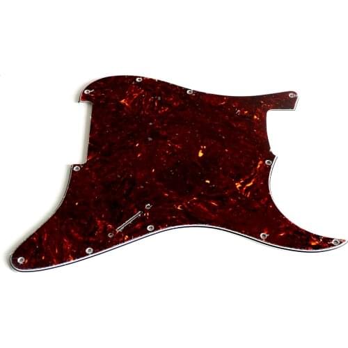 No Pickup Slot Brown Tortoise Shell ST Guitar Guard Plate Red Tortoise Shell SQ Replacement 11 Nail Light Panel with Screws