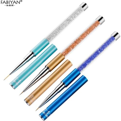 Nail Art Liner Brush Painting Drawing Flower Manicure Tools Rhinestone Metal Crystal Gel Acrylic Polish Design Tips Carving Pen