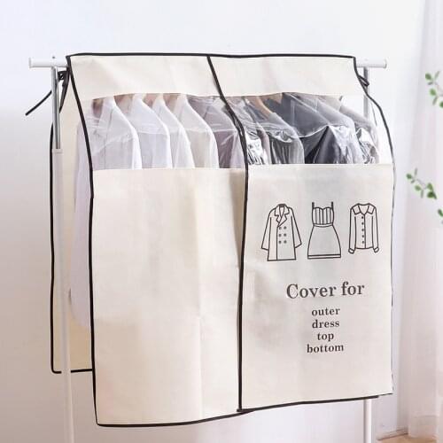 Portable Family Clothing Cover Hanging Garment Bag Dust Proof Clothes Cover Jackets Dress Closet Storage