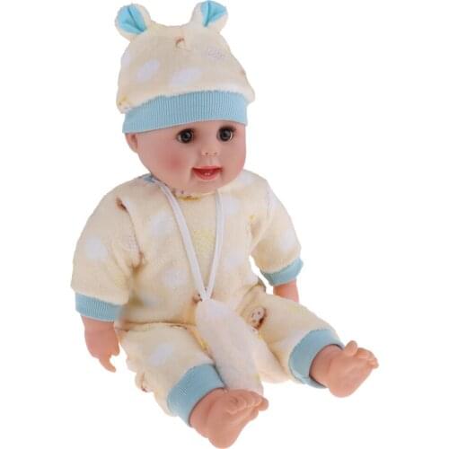 20inch Real Life Baby Doll Soft Stuffed Body American Newborn Infant Boy Doll Model With Plush Jumpsuit and Hat Pajama Set
