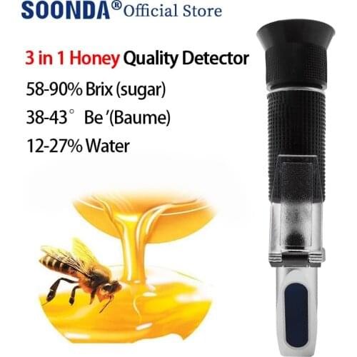Honey Concentration Meter Refractometer Honey Measuring Meter Baume Meter Honey Concentration Measuring Tools Moisture Detector