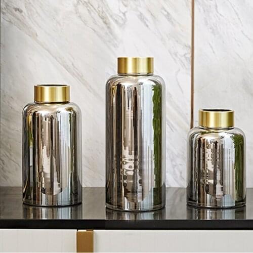 Nordic Luxury Phnom Penh Glass Vase Tabletop Hydroponic Flower Arrangement Accessories Home Wedding Decoration