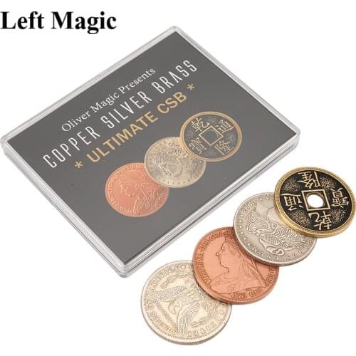 Ultimate CSB 2.0 by Oliver Magic Copper Silver Brass Transposition Close Up Coin Magic Tricks Mentalism Magic Street Gimmicks