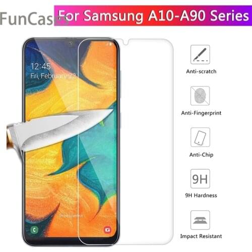9H HD Tempered Glass on the for Samsung Galaxy A10 A20 A30 A40 A50 A60 A70 A80 A90 Screen Protector Front Film Sklo galaxie