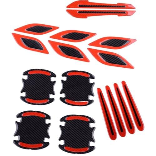 1 Set Car Bumper Warning Mark 3D Stickers Rearview Mirror Safety Reflective Tape Door Handle Bowl Protective Film Universal
