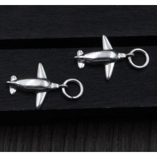 100% 925 Sterling Silver Cubic Plane Fine Charms Ornamental Dangle Pendants Fit Bracelets Earrings DIY Jewelry Making Mateirals