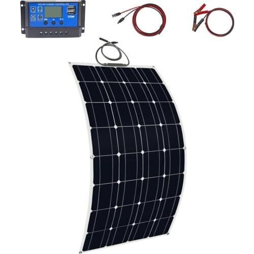 100W Off Grid Solar System 200W Monocrystalline Flexible High Efficiency Solar Panel 300W Lightweight Solar Panels Marine