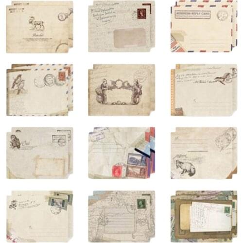 12Pcs/Pack European Style Retro Vintage Envelop Mini Cute Paper Envelope For Card Scrapbooking Gift School Office Envelop