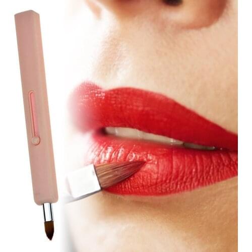 4-Color Creative Makeup Lip Brush, Retractable, Dustproof, Makeup Brush, Mini Brush, Beautiful Cosmetic Tool