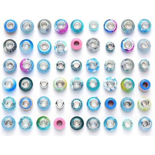 54 Pcs/pack New Acrylic Soft Pottery Big Hole Beads Mixed Set Bracelet Necklace Beaded Handmade Material DIY Jewelry Accessories