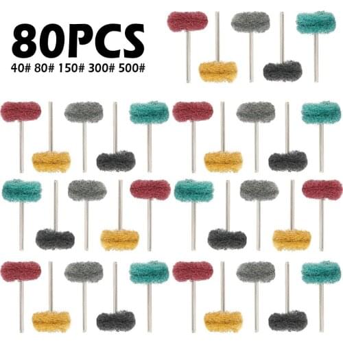 80 Pcs/set Mini Drill Abrasive Brush Scouring Pad Abrasive Wheel Buffing Polishing Wheel for Dremel Rotary Tool Accessories Set