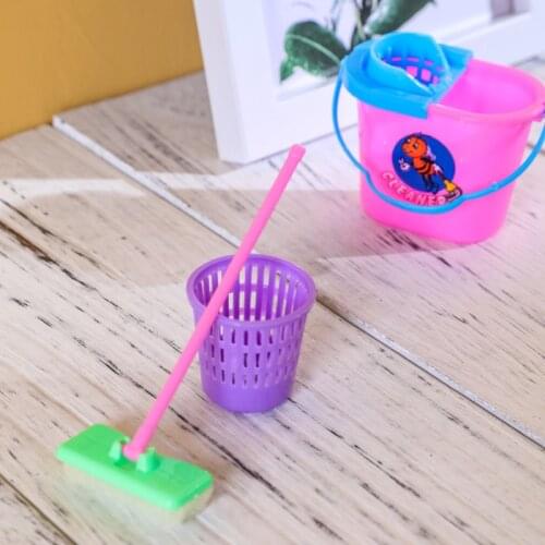 9 Pcs/Set Kid Pretend Play Mini Housekeeping Tools Kitchen Home Cleaning Broom Brush Toy AN88