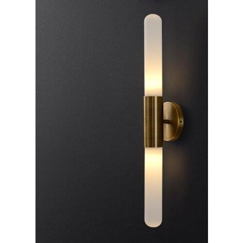 American light luxury copper wall lamp postmodern Nordic living room bedroom bathroom mirror front wall lamp