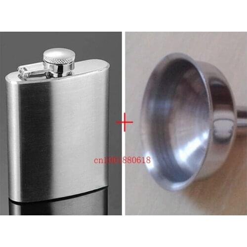Free Shipping Factory Price! 250pcs 6oz ALCOHOL stainless steel hip flask +250pcs funnel ,Total 500pcs/lot