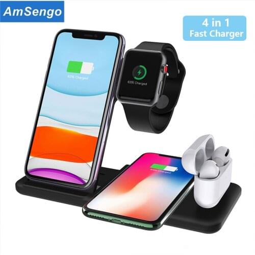 For iPhone 12Pro 11 XS XR MAX/ Qi Wireless Charger Fast Stand For Apple Watch SE 6 5 4 3 2 for Airpods Pro 2 For Samsung Huawei