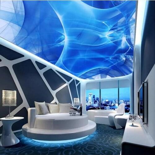 YOUMAN Custom Photo Wallpaper 3D Abstract Art Home Decor Celling Wallpaper Blue Desktops Wall Murals Ceiling Modern Designs