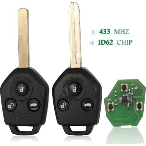 Bilchave 3Buttons For Subaru Forester Outback Legacy 2008 - 2014 Fob Remote Car Key 433Mhz ID62 Chip With Toy43r/Dat17 Blade