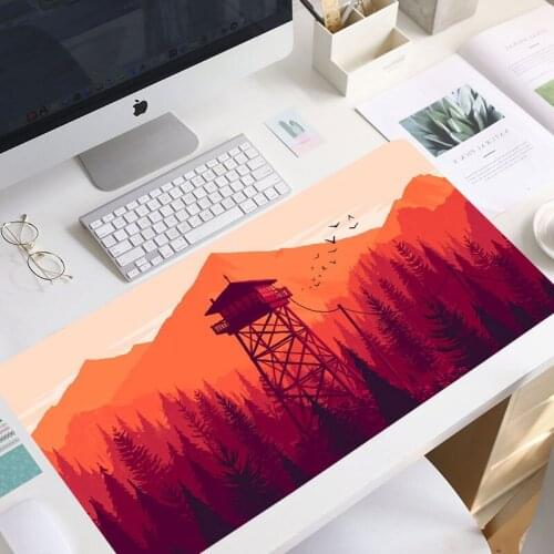 900x400mm Mousepad for Deep forest firewatch Laptop Gamer Mousepad Gaming Mouse Pad Large Locking Edge non-skid keyboard carpet