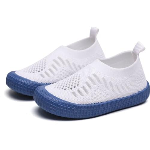 Kids Shoes Boys Shoes Childrens Sneakers Girls' Sneakers Casual Soft Fashion Breathable Stretch Fabric White Shoes Cut-outs New