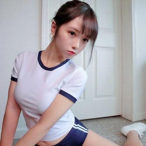 Summer Japanese Cute Loli Sukumizu Swimsuit Sexy Woman Cosplay Soft Sister Gym Suit Buttocks Hot Pants Suit Harajuku Maid Bikini