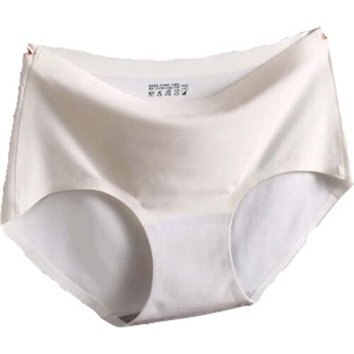 BRZFMRVL Sexy Underwear Seamless Briefs Shorts Ice Silk mid Waist Panties For woman good quality sexy lingerie soft briefs S XXL