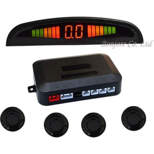 NEW Car LED Display Reversing 4 Parking Sensor Radar System Audio Buzzer Alarm,Free Shipping