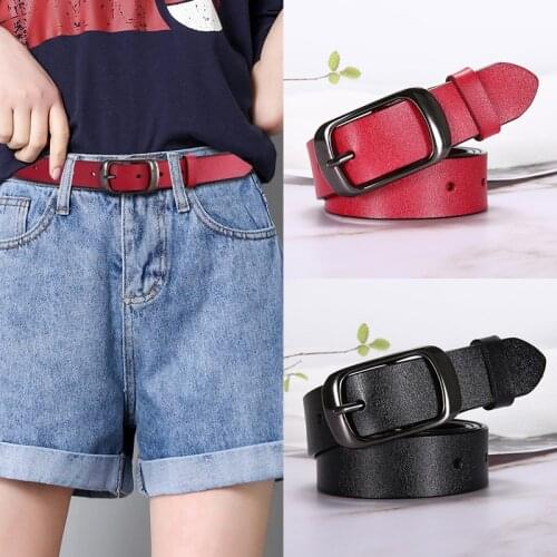 New Womens Casual Belt Female Real Leather Pin Buckle Belt Youth Trouser Belts for Women Luxury Designer Brand 2.8cm