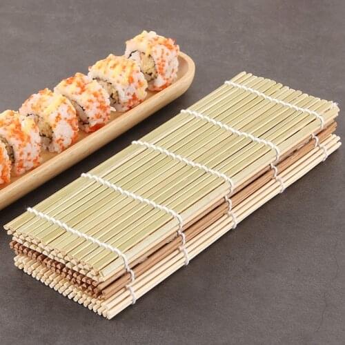 DIY 24*24cm Japanese Sushi Maker Bamboo Rolling Mat Sushi Rolls Tools Reusable Household Tools Kitchen Gadget Sets Sushi Tools