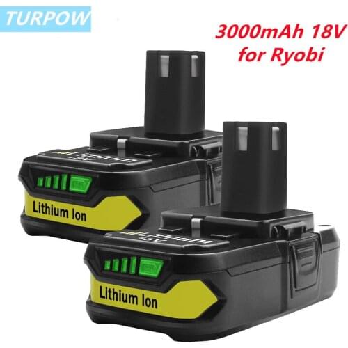 Turpow 3000mAh 18V P107 Replacement Battery for Ryobi P104 P105 P102 P103 P107 Cordless Li-ion Rechargeable Battery L50