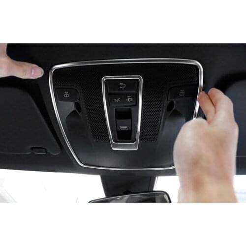 Car styling Interior Front Reading Light Cover Trim Lamp Frame sticker For Mercedes Benz A/B class GLA X156 CLA C117 Accessories