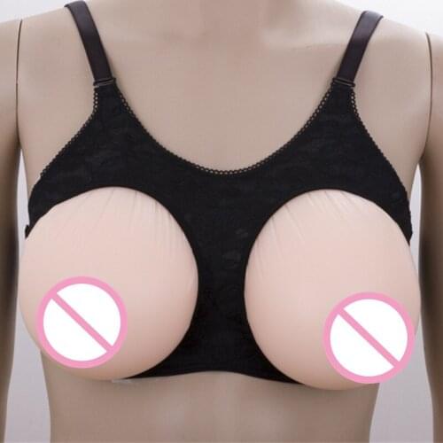 Top Eleve 4100g to 6000g per pair Silicone Mastectomy Breast Form Brad Breast Enhancer Artificial Pads Boobs Strap