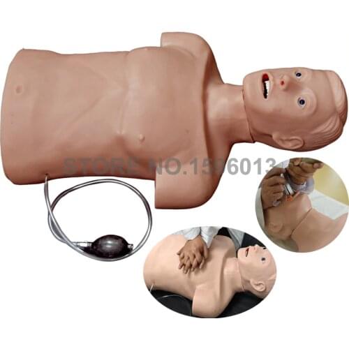 Advanced Half Body CPR and Intubation Training Manikin,Adult First Aid Airway Care Mannequin