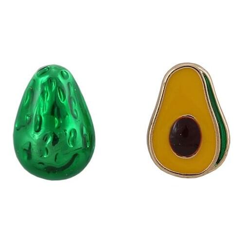 Fashion personality sweet fruit avocado AB in joker earrings stud earrings female temperament