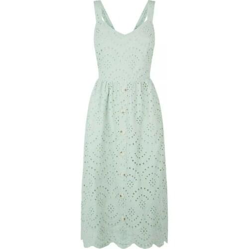 Womens Mint Green Button Front Midi Dress